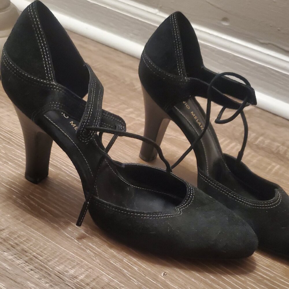 Ankle tie kitten heels